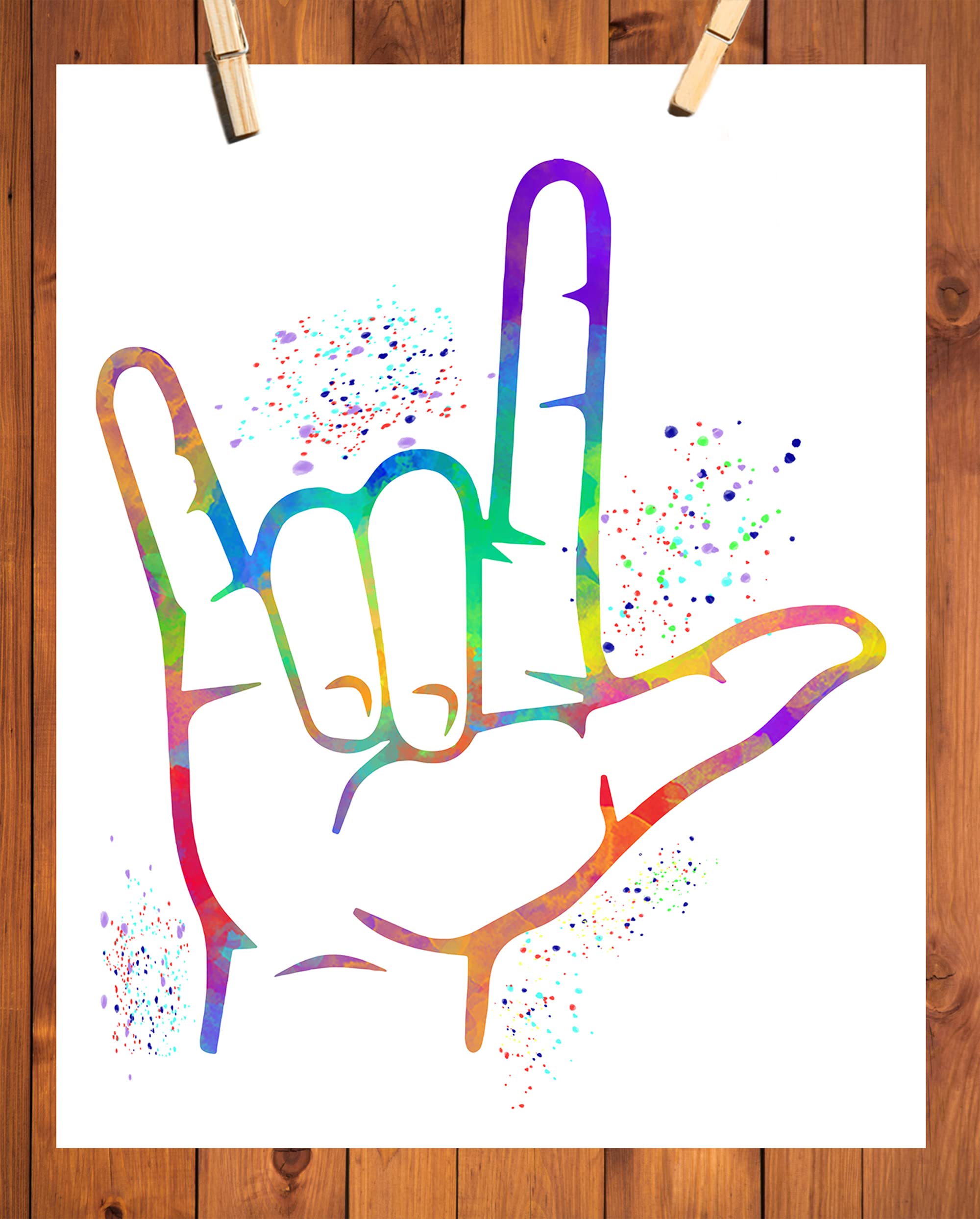 Amazon.com: I Love You ASL Wall Art American Sign Language Quote